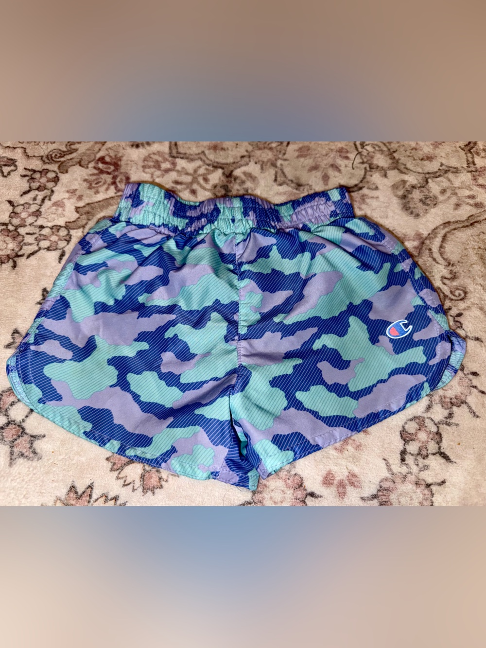 Champion Kids Blue & Purple Camo Athletic Shorts